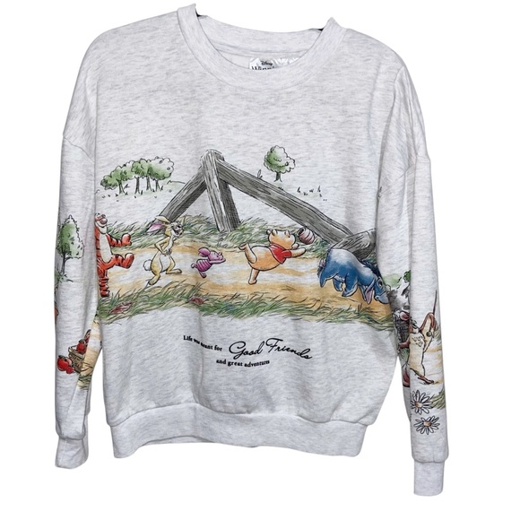 Disney Tops - Disney Winnie The Pooh Sweatshirt Womens Medium Good Friends Graphic Modern